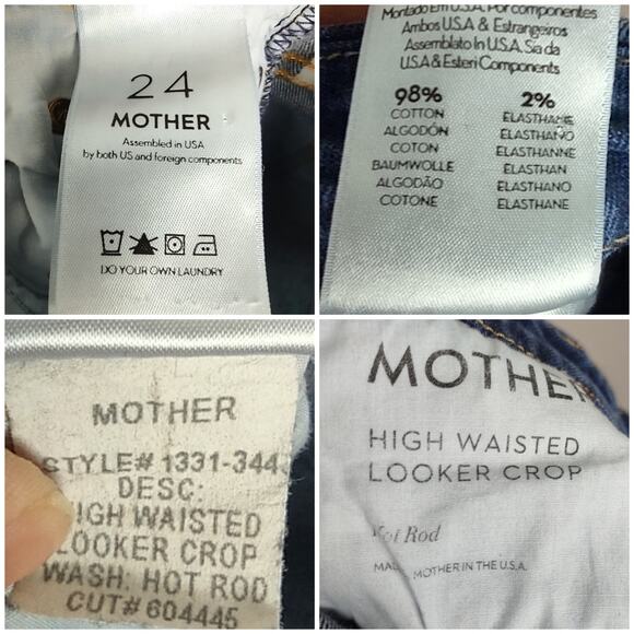 MOTHER The High Waisted Looker Crop Skinny Leg Jeans in Hot Rod Size 24 - Picture 5 of 16